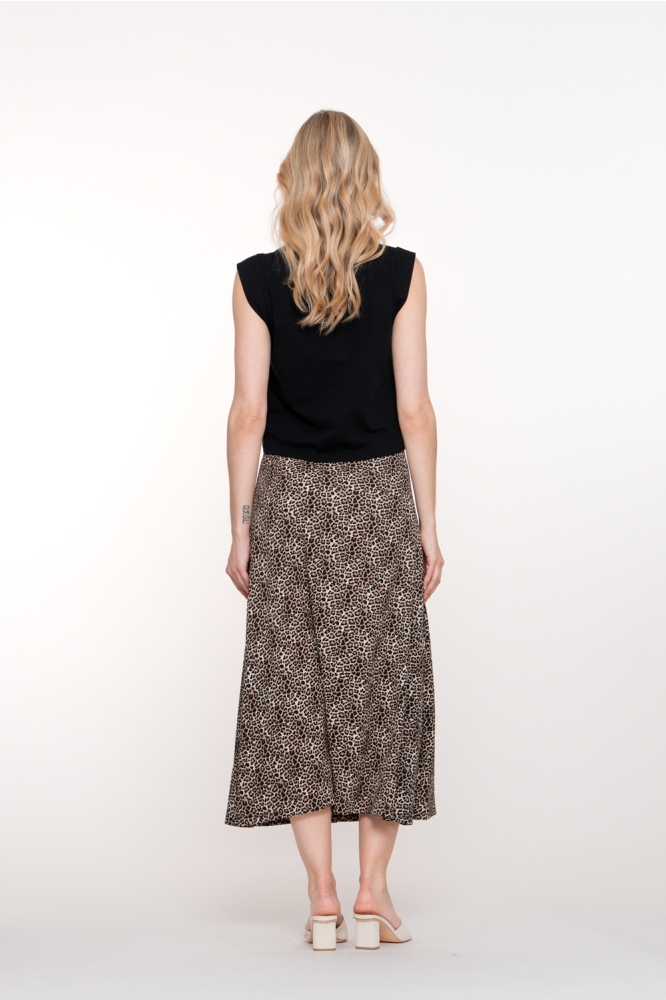 LEOPARD ROK MET KNOOPJES 56335 41 000009 BLACK/SAND